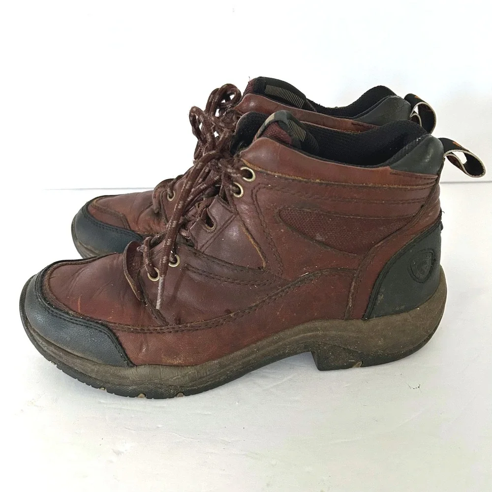 Ariat Terrain ATS Hiking Boots Mens 8.5 Brown Technology Leather Mid Top Work